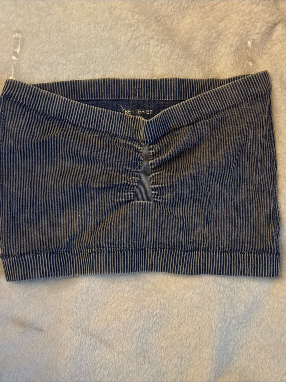 Better Be Navy Ribbed cropped top